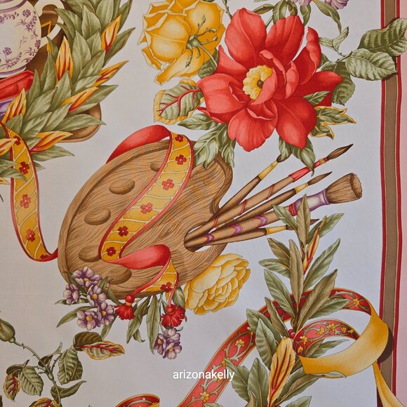 *RARE* Salvatore Ferragamo Omaggio a DePisis Silk Scarf Hand Rolled - Picture 12 of 16